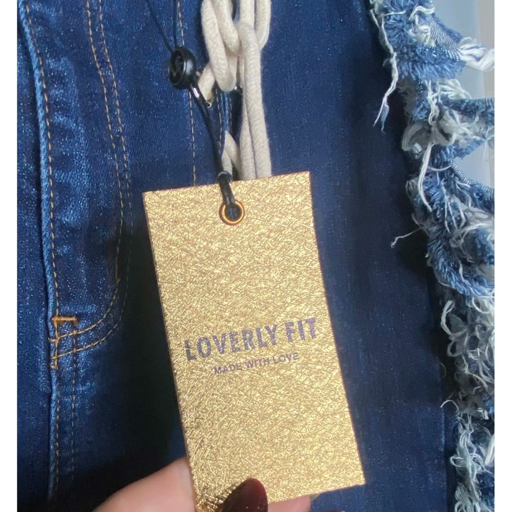 Loverly Fit jeans women's size 11 dark wash Fringe front‎ tie straight High Rise - Picture 3 of 7